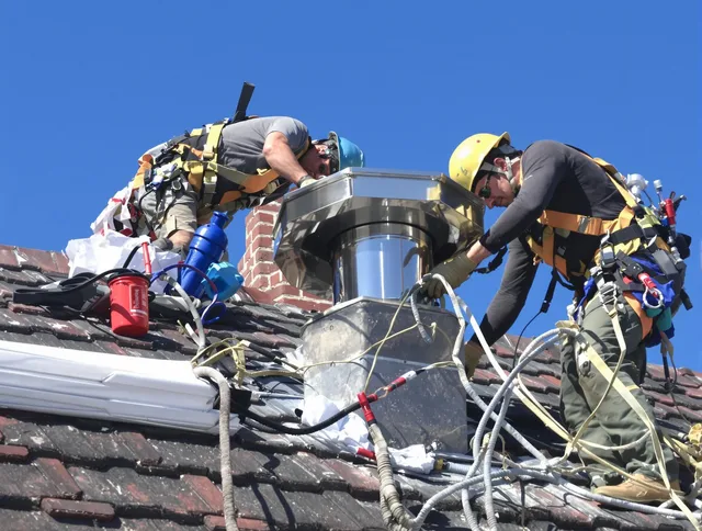 Protective chimney cap installed by Parma Heights Chimney Sweep in Parma Heights, OH